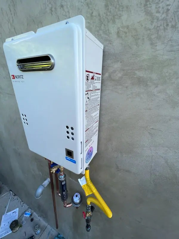 Tankless water heater installation for Hartwood homes